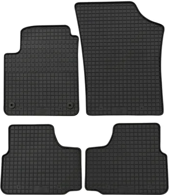 Zdjęcie produktu dla do Seat Mii od 05/2012 Dopasowane dywaniki gumowe PETEX 4-częściowe czarne dywaniki na każdą pogodę gumowe dywaniki podłogowe