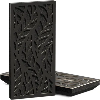 Obrázok produktu pre Balenie 4 kusov – Tenké, zvukovoizolačné akustické panely K5 – difúzne panely | 50x25 cm | Reflexia | Hrúbka – Farba: [33 mm | Čierna]