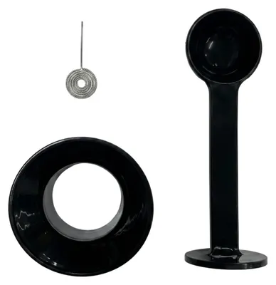 Espresso-Zubehörset Tamper, Dosierring, Reinigungsnadel, schwarz