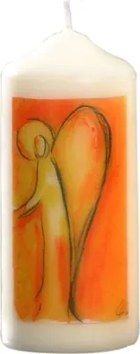 Produktbild von Engelkerze "Schutzengel orange" Elfenbein 120 x Ø 50 mm