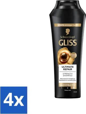 Produktbild von Gliss Shampoo Ultimate Repair für intensive Regeneration 250 ml - Vorteilspack - 4 Stücke