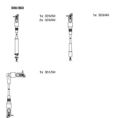 Produktbild von Zündleitungssatz von Bremi (300/393) Elektroleitungssatz Zündanlage Zündkabelsatz