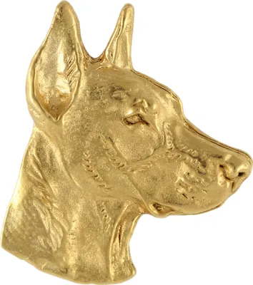 Zdjęcie produktu dla Doberman, Dobermann I - pozłacana broszka typu pin, elegancka ozdoba z psem, wyjątkowy pins marki Art-Dog