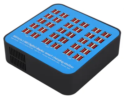 Obrázek produktu pro Inteligentní USB nabíjecí stanice s 60 porty, PC ABS kryt s retardérem hoření, 300 W