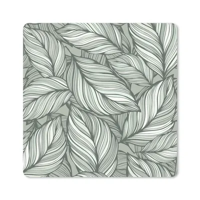 Produktbild von MuchoWow® Mauspad Mousepad Blumen - Illustration - Schwarz - Weiß 30x30 cm - Mousepads - Maus Mat - Pad - Mausunterlage - Gaming