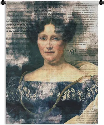 Produktbild von MuchoWow® Wandteppich Wandbehang Johanna Henriette Engelen - Dubois Drahonet - Collage 150x200 cm Tapisserie Dekoration Wandtuch - Wandaufhängung - Moderner