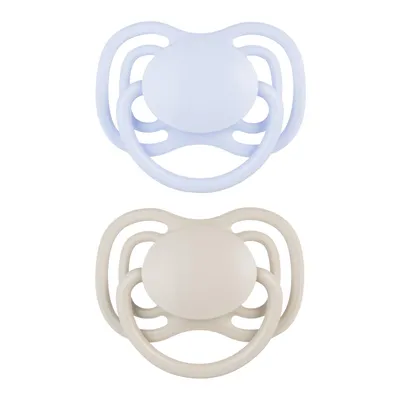 Obrázok produktu pre Canpol babies Symetrický silikónový cumlík DentalAir NUDE modrý 18 m+ 2 ks. 23/227_blu