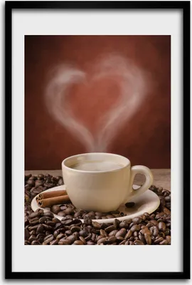 Produktbild von Bild - Bilderrahmen - 40 cm x 60 cm - MDF - Rahmen - Wandkunst - Aromatischer Kaffee