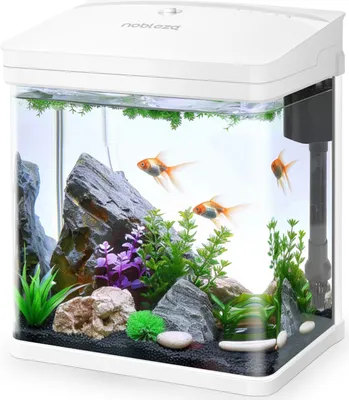 Produktbild von 7 Liter Aquarium Komplettset LED mit Pumpe, Kleines Nanoaquarium mit Filteranlage Mini Nano Becken Set für Fische, Weiß