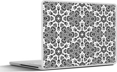 Produktbild von MuchoWow® Laptop Aufkleber Sticker Cover Muster - Schwarz und Weiß - Mandala 31x22.5 cm - Laptop-Deko