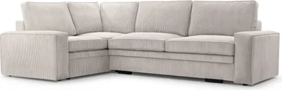 Produktbild von FEDVE Ecksofa Sofa Eckcouch Kellas Form Couch Wohnlandschaft Wohnzimmer Schlaffunktion Seite Links Hellgrau (Lincoln 83)