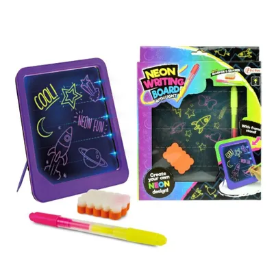 Obrázek produktu pro Toi-Toys 48059A - Neonová osvětlená psací tabule (s fixem a houbičkou) psací tabule na kreslení psací tabule na kreslení