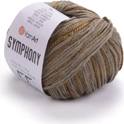 Produktbild von YarnArt Symphony 2107 / Khaki - 50g, 125m, Baumwolle/Viskose Garn, glänzend