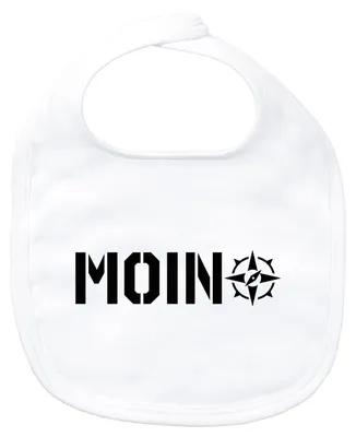 Produktbild von Huuraa Baby Lätzchen Moin Kompass White Klettverschluss  Baumwolle Latz Geschenkidee