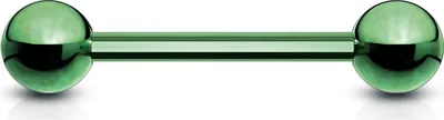 Produktbild von viva-adorno 1,6x16x5mm Universal Barbell Piercing Stab Zungenpiercing Brustpiercing Intimpiercing Stecker Hantel Edelstahl beschichtet Z310, grün