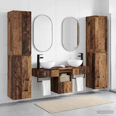 Obrázok produktu pre Maison Exclusive – Súprava kúpeľňových nábytkových prvkov, 5 kusov, recyklované drevo, 33 x 34,5 x 160 cm