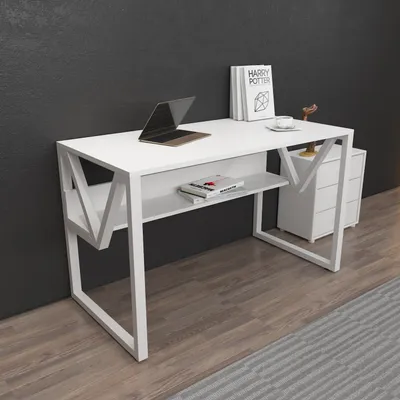 Produktbild von Skye Decor, Lona - White, Schreibtisch, Weiß, 100 % MELAMINBESCHICHTETE SPANPLATTEN, 120 x 60 x 72,8 cm