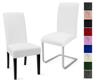 Productafbeelding van Stoelhoes set van 2, stretch, universeel, wasbaar, wit, polyester en Elasthan