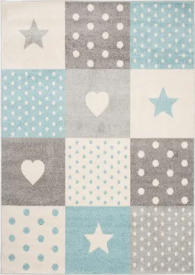 Immagine prodotto di Tappeto Tapiso LAZUR Moderno Blu Crema Grigio Camera dei bambini ÖKOTEX 80 x 150 cm