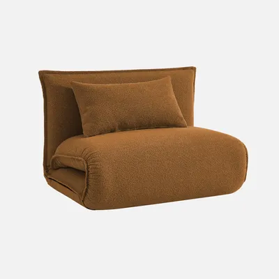 Produktbild von sweeek - 1-Sitzer Schlafsessel mit Bezug aus strukturiertem Bouclé - Senfgelb