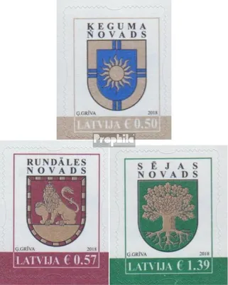 Produktbild von Briefmarken Lettland 2018 Mi 1035-1037 (kompl.Ausg.) postfrisch Bezirkswappen