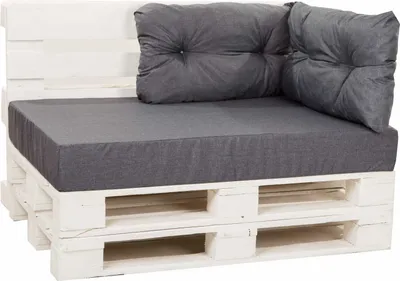 Produktbild von Palettenkissen 120x50 Sitz und 2 Stk. 60/40 Anthrazit Kissen | Palettenkissen outdoor |Kissen-Set | Setgarten
