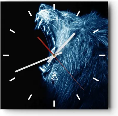 Produktbild von Wanduhr - Quadrat - Glasuhr - Abstraktion Tier - 40x40cm - Schleichendes Uhrwerk - Lautlos - zum Aufhängen bereit - Dekoration Modern - Wanddekoration aus Glas - C3AC40x40-3797
