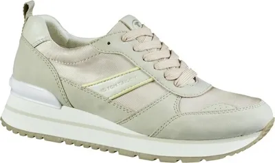 Produktbild von TOM TAILOR coole Damen Sneakers aus Textil und Synthetik in beige, Textilfutter, weiche Decksohle mit Memory Effekt