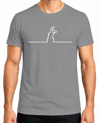Immagine prodotto di T-shirt da uomo, linea "Strichmännchen Balum Osvaldo Zeichentrick Cavandoli", colore grigio, taglia L
