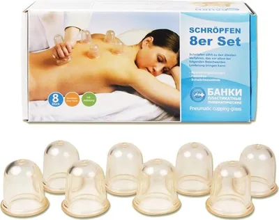 Produktbild von 8er Schröpfen SET aus Gummi für Vakkummassage Pneumatic cupping-glass