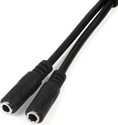 Produktbild von StarTech.com Kopfhörer-Splitterkabel 3.5mm M auf 2F 20cm Schwarz Audio Adapter