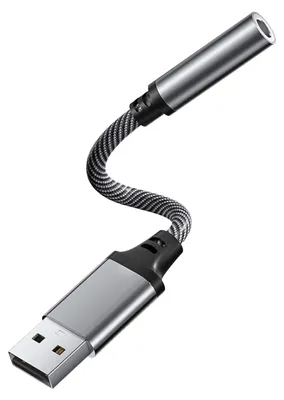 Productafbeelding van USB naar 3,5 mm Jack Audio Adapter, plug-and-play voor hoofdtelefoons en luidsprekers