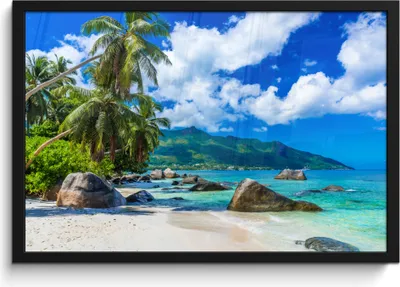Produktbild von MuchoWow® MuchoWow® Gerahmtes Poster Strand - Meer - Tropisch 60x40 cm - Poster mit zchwarzem Bilderrahmen - Printing - Wanddeko Schlafzimmer