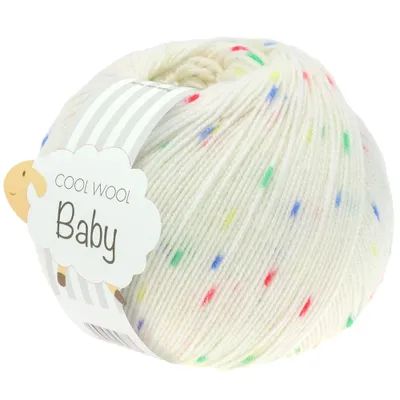 Produktbild von Lana Grossa - Cool Wool Baby Print Punto 0351 weiß blau grün gelb
