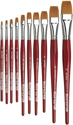 Produktbild von da Vinci Cosmotop-Spin Aqarellpinsel - flach rotlasierte Stiele Gr: 20