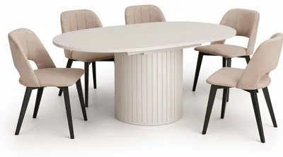 Produktbild von Furniture24 Ausziehbarer Tisch 120 - 160 Cm Zante Mit 6 Stühlen - Kachmir