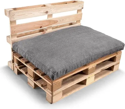 Obrázok produktu pre Vankúš z palety, vankúš na záhradnú pohovku, sedací vankúš, chrbtový vankúš, PWL (sedací vankúš 120x80, tmavo sivá)