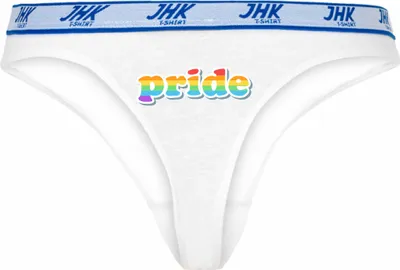 Produktbild von Damen Thong Slip - Boxer-0051-woman-white-v-XS - weiß - XS - vorn - pride GAY LSBTQ - lustiges Motiv - Spruch - Unterwäsche - Unterhose - Freizeit - lustig