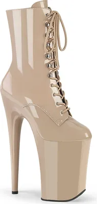 Produktbild von INFINITY-1020 Pleaser vegane Damen Plateau Schnür Stiefeletten haut Lack