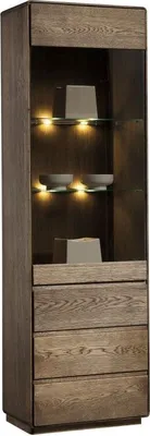 Produktbild von Vitrine Fazenda 03, Farbe: Dunkelbraun, Eiche teilmassiv – 199 x 61 x 41 cm (H x B x T)