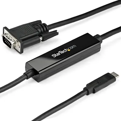 Image de StarTech.com Câble adaptateur USB-C vers VGA - 1m - 1920x1200 - noir, 1 m, type USB