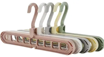 Platzsparende Kleiderhaken, 5er-Pack, 9 Löcher, für Kleiderschrank