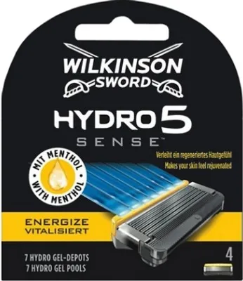 Produktbild von Wilkinson Sword Hydro 5 Sense Energize, Ersatz-Rasierklinge für Männer, 4 Stück