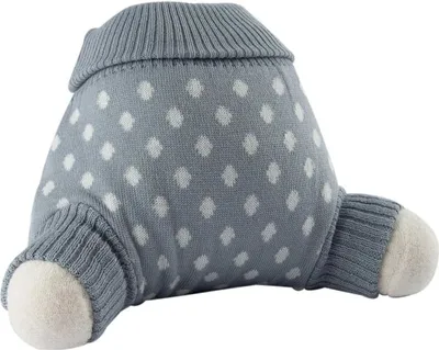 Produktbild von Popolini Wollüberhose gestrickt Grau Dots 62/68