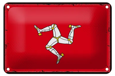 Produktbild von Blechschild Flagge Isle of Man 18x12cm Retro Isle of Man Dekoration