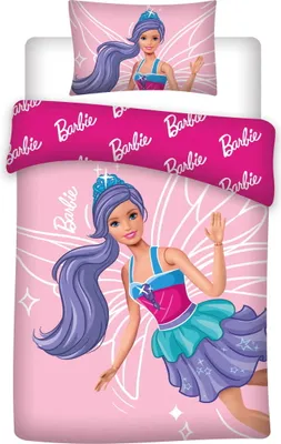 Produktbild von Barbie Déco Mädchen-Bettwäsche, Baumwolle, wendbar, Rosa, Bettbezug 100 x 135 cm, Kissenbezug 40 x 60 cm