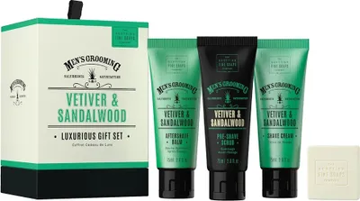Obrázek produktu pro Scottish Fine Soaps Pánská Dárková sada - Vetiver a Santalové dřevo, 4ks