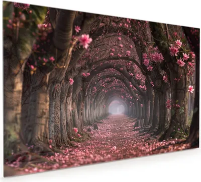Produktbild von Küchenrückwand Spritzschutz Glas mit Motiv Blütenweg 40 x 40 cm
