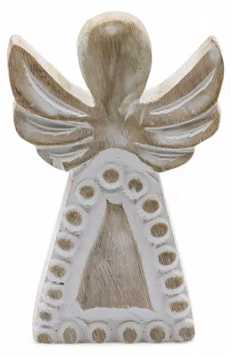 Imagen del producto de Ángel de Madera de Mango - Acabado Blanqueado - 13 cm