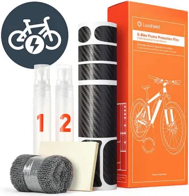 Produktbild von Luxshield Lackschutzfolie E-Bike Universal Schwarz - robuster Rahmenschutz in...